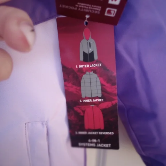 Swiss Tech Purple Kids Double Puffer Jacket NWT - Picture 3 of 7